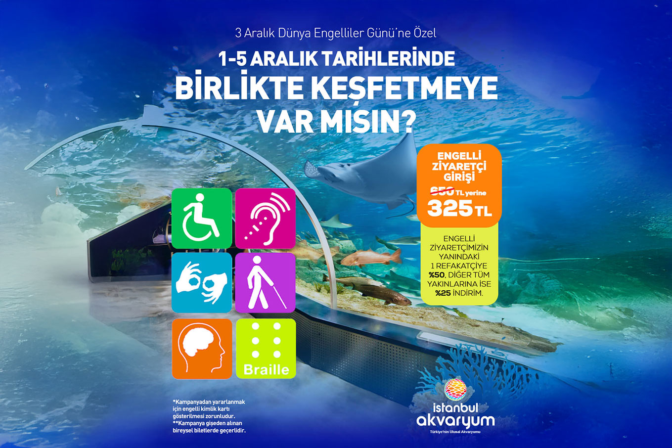 İstanbul Akvaryum’dan Engelliler Günü’ne Özel Kampanya!