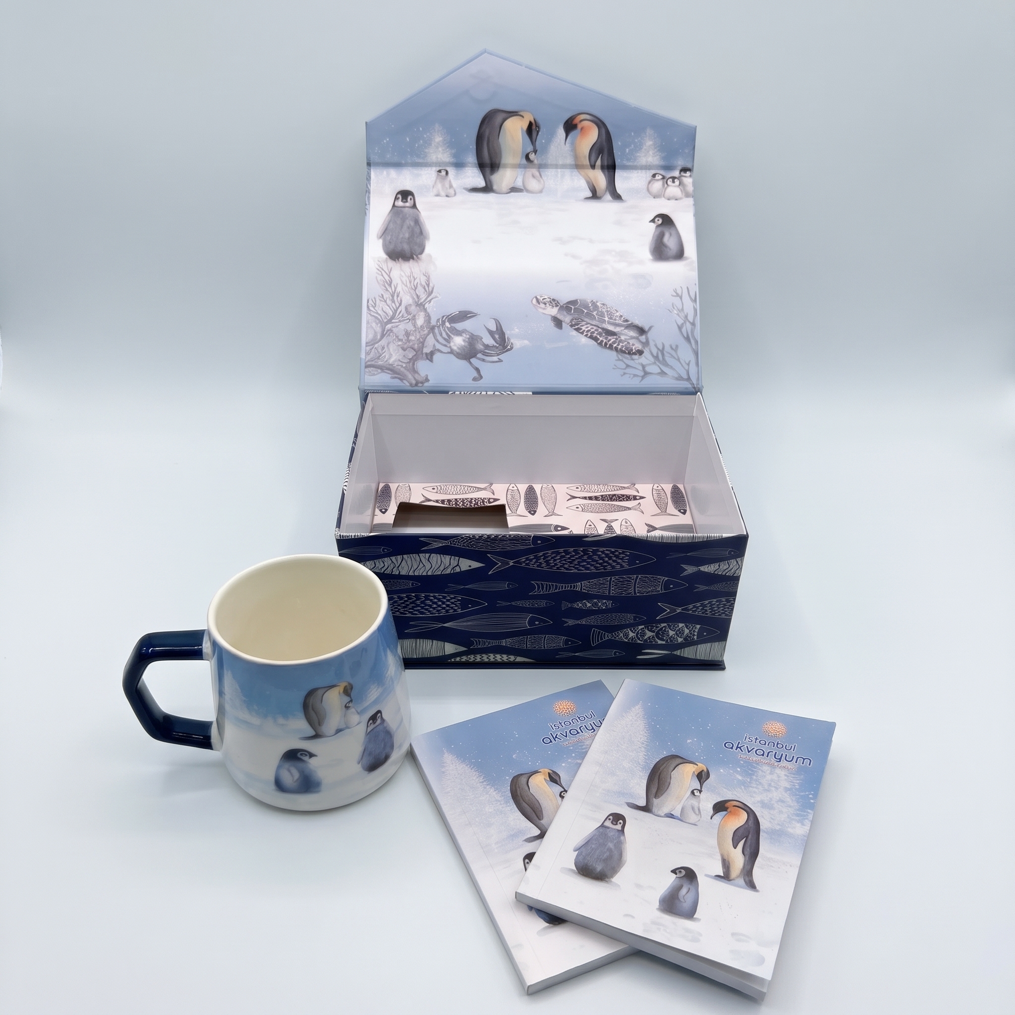 Özel Tasarım 4'lü Hediyelik Set (Kutulu) Penguen
